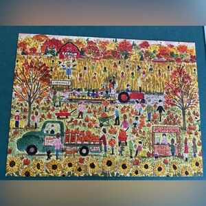 Autumn Pumpkin Patch Jigsaw Puzzle - Orange & Green Fall Scene